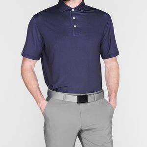 RLX Ralph Lauren Navy Blue Polka Dot Wicking Polo